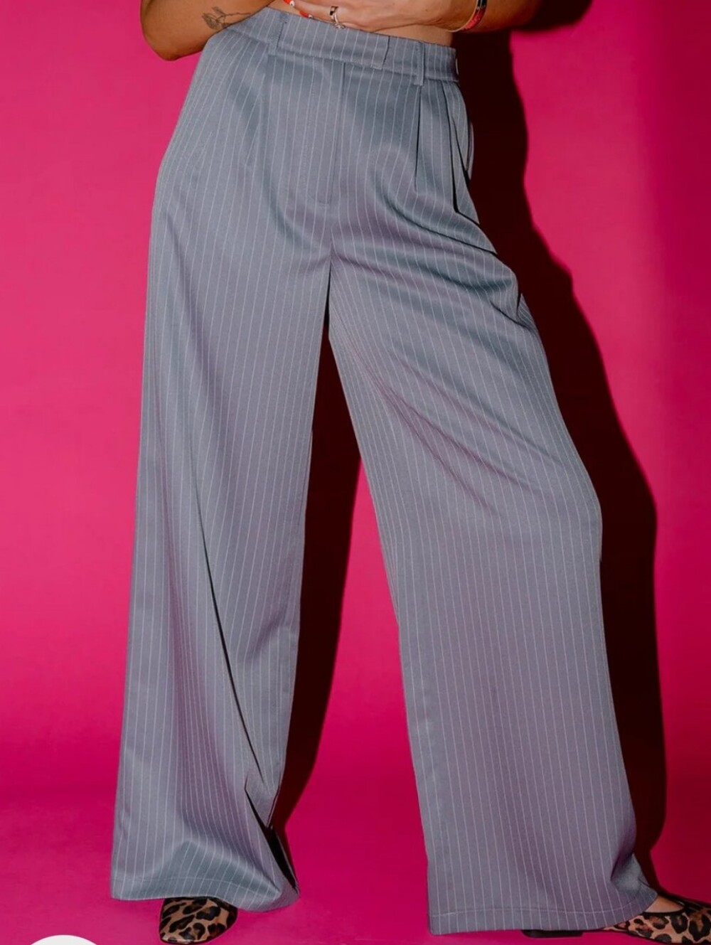 @ Lala Boss B#tch  Wide Leg Pinstripe Trousers